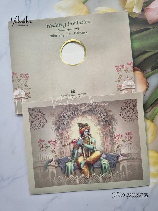 Semi Box Hindu invitation Cards EJ-5139