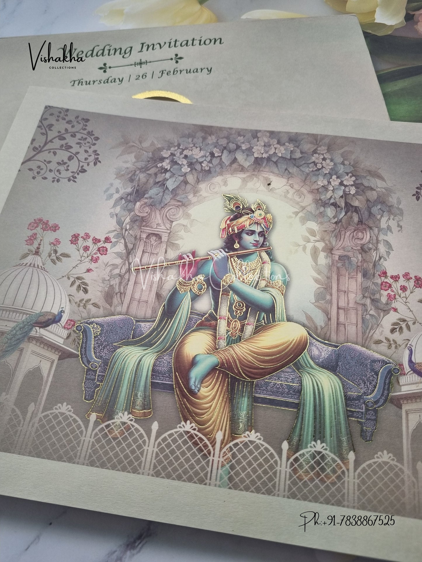 Semi Box Hindu invitation Cards EJ-5139