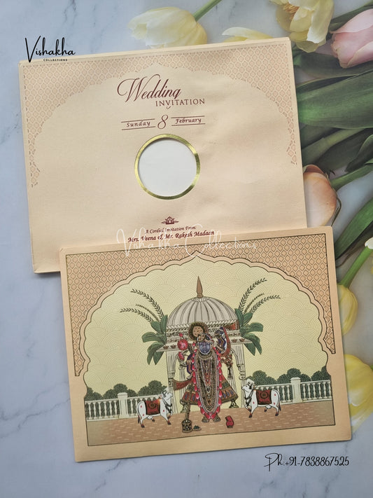 Semi Box Hindu invitation Cards EJ-5140