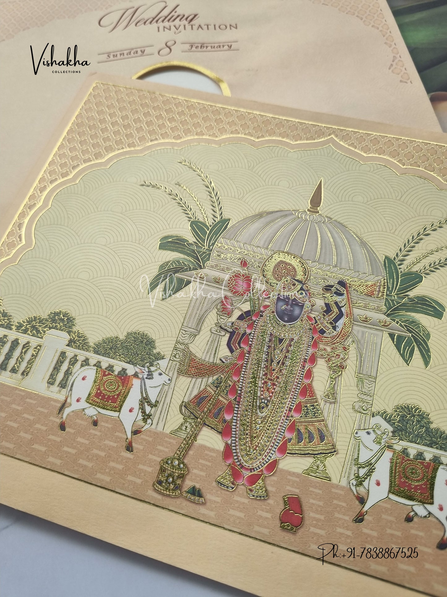 Semi Box Hindu invitation Cards EJ-5140