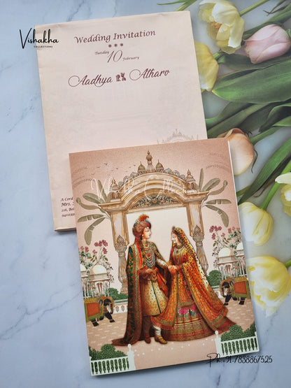Hathi Dulah Dulhan Hindu Sikh invitation Cards EJ-5160