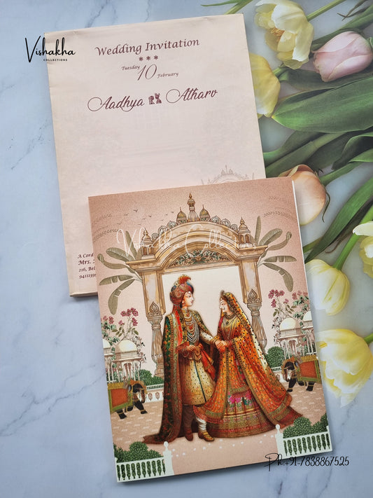 Hathi Dulah Dulhan Hindu Sikh invitation Cards EJ-5160