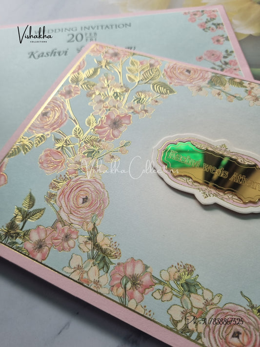 Semi Box Flower Hindu Muslim Christian Jain Sikh invitation Cards EJ-5166