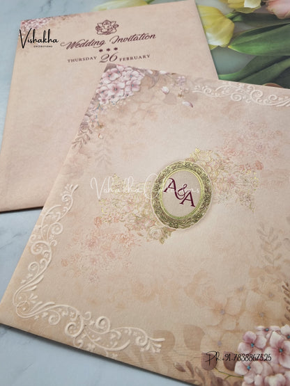 Flower Hindu Muslim Christian Sikh invitation Cards EJ-5181