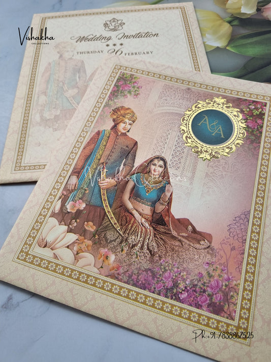 Dulah Dulhan Hindu Sikh invitation Cards EJ-5184