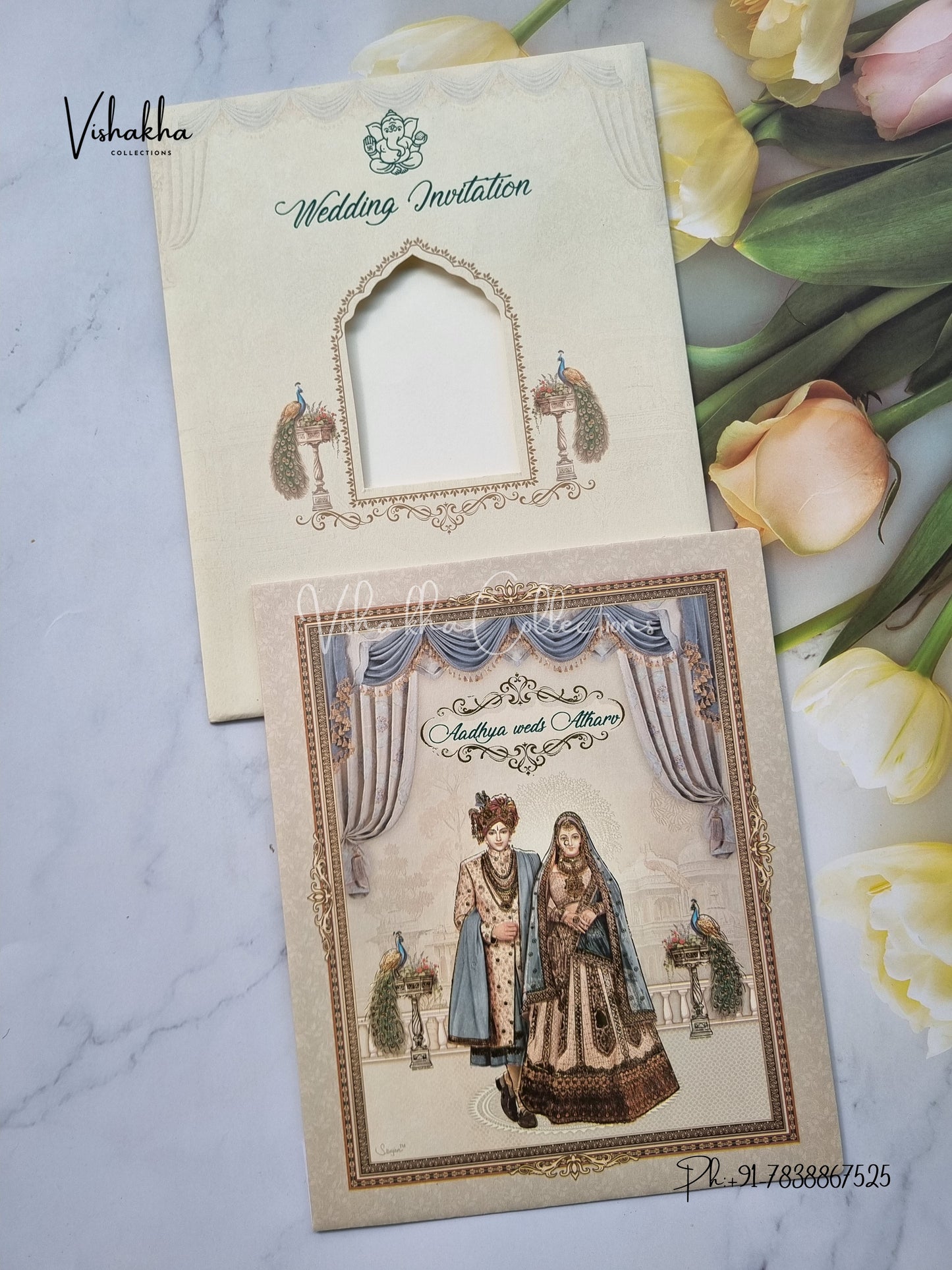 Dulah Dulhan Hindu Sikh invitation Cards EJ-5185