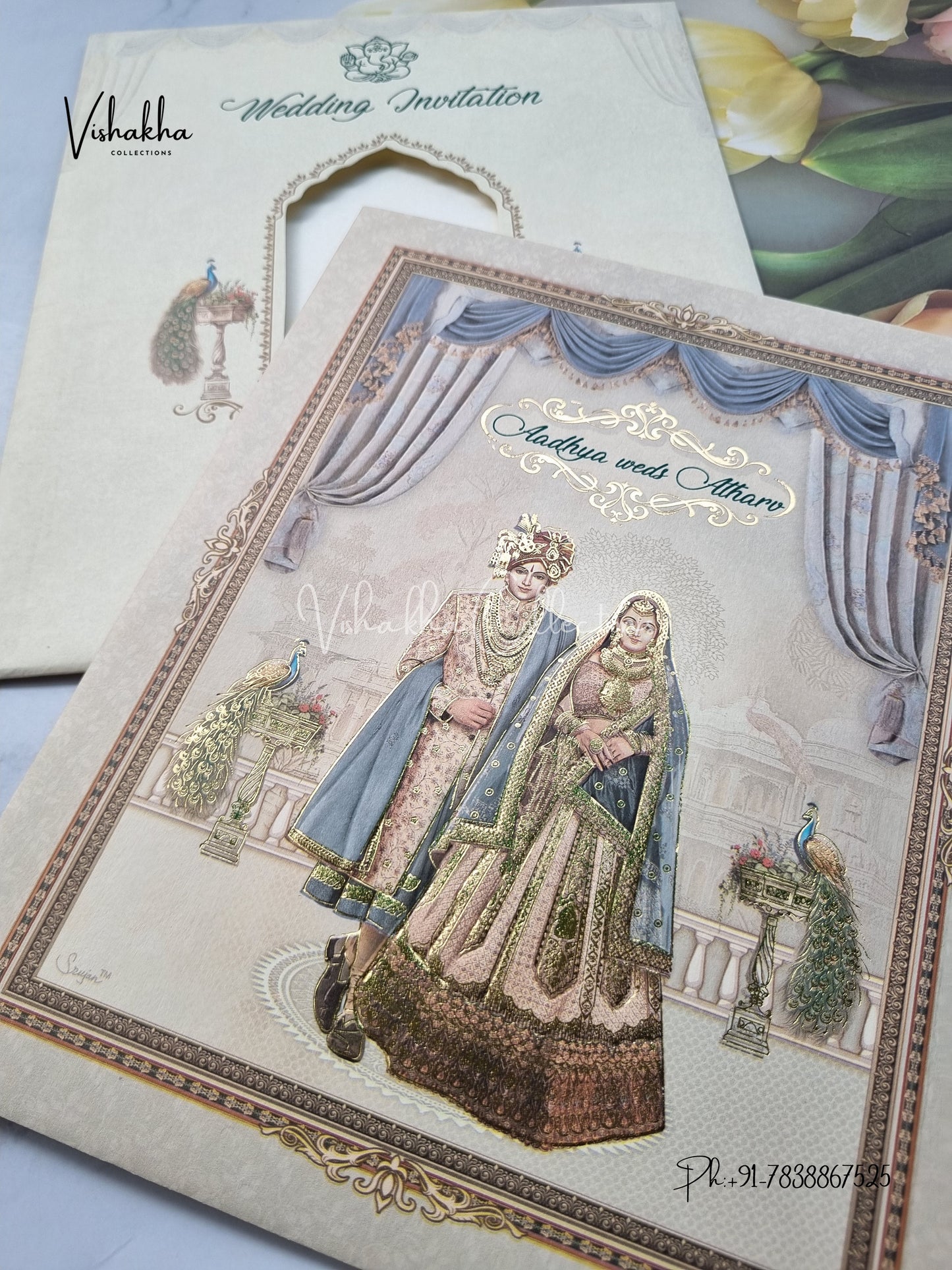Dulah Dulhan Hindu Sikh invitation Cards EJ-5185