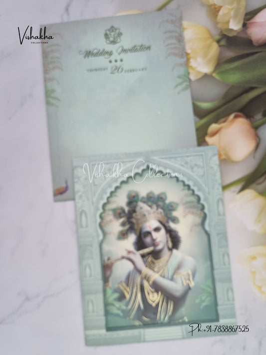 Radha Krishna Hindu invitation Cards EJ-5186