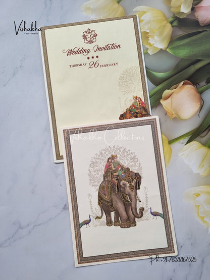 Hathi Hindu invitation Cards EJ-5202