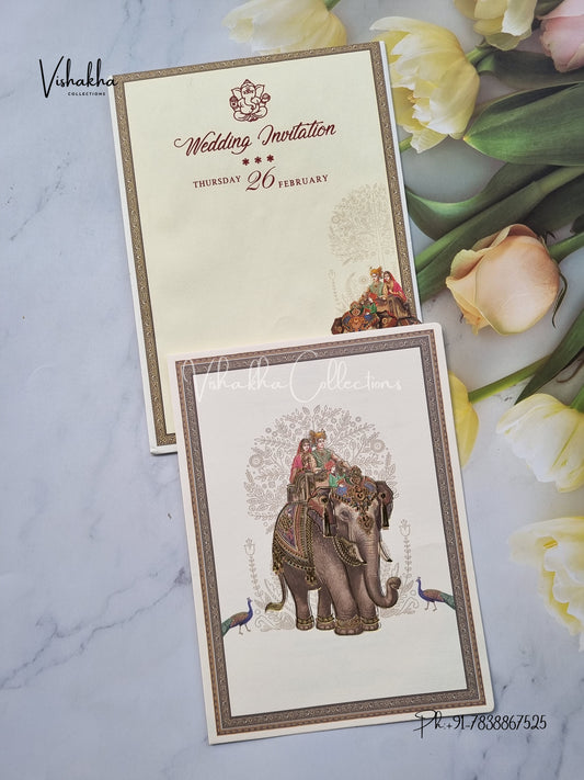 Hathi Hindu invitation Cards EJ-5202
