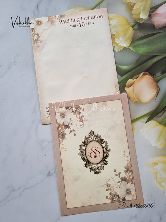 Flower Hindu Muslim Christian Sikh invitation Cards EJ-5203