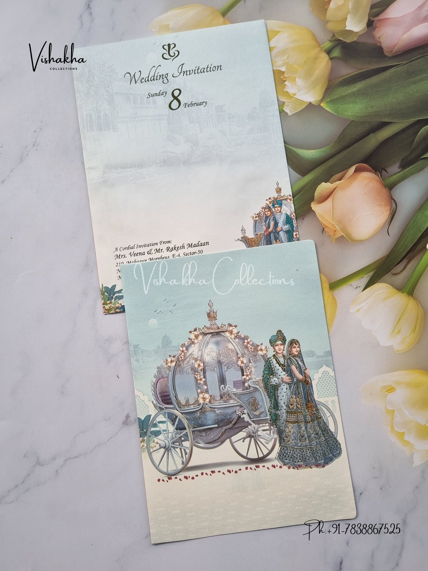 Dulah Dulhan Hindu Sikh invitation Cards EJ-5204