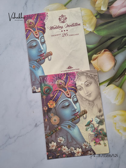 Radha Krishna Hindu invitation Cards EJ-5207
