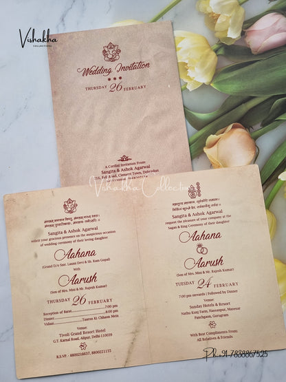 Radha Krishna Ganesh Ji Hindu invitation Cards EJ-5209