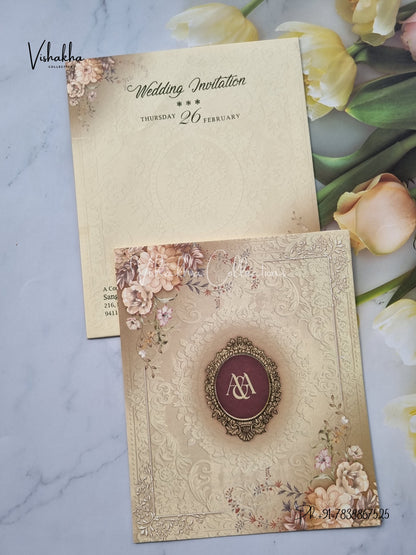 Flower Hindu Muslim Christian Sikh invitation Cards EJ-5210