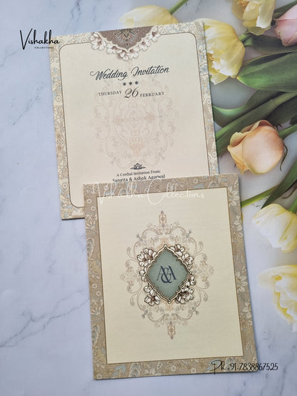 Flower Hindu Muslim Christian Sikh invitation Cards EJ-5212