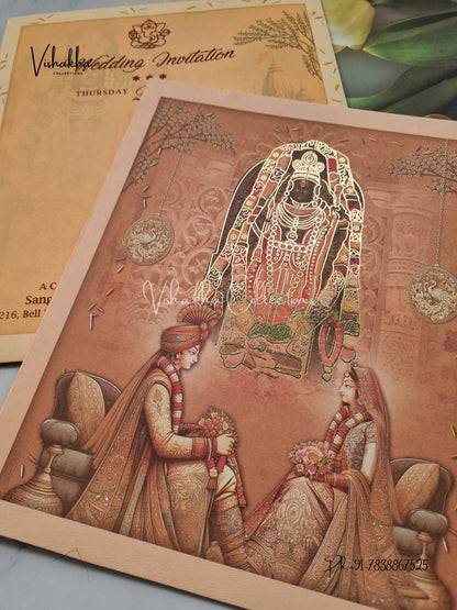 Sita Ram Dulah Dulhan Hindu invitation Cards EJ-5213