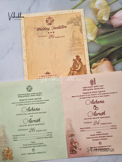 Sita Ram Dulah Dulhan Hindu invitation Cards EJ-5213