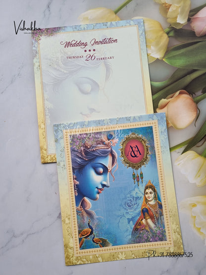 Radha Krishna Hindu invitation Cards EJ-5215