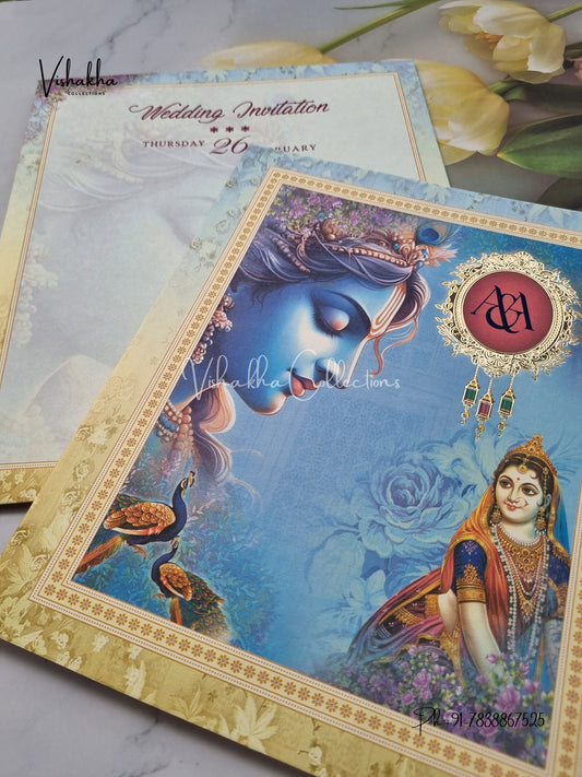Radha Krishna Hindu invitation Cards EJ-5215