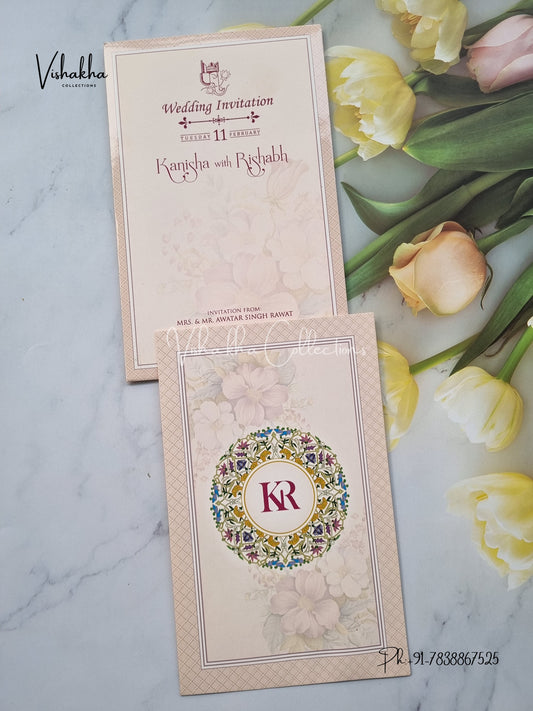 Flower Hindu Muslim Christian Sikh invitation Cards EJ-5245