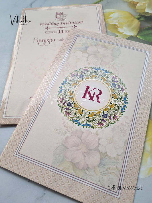 Flower Hindu Muslim Christian Sikh invitation Cards EJ-5245