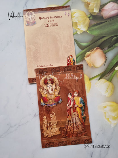 Ganesh Ji Dulah Dulhan Hindu invitation Cards EJ-5253