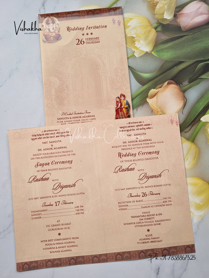 Ganesh Ji Dulah Dulhan Hindu invitation Cards EJ-5253