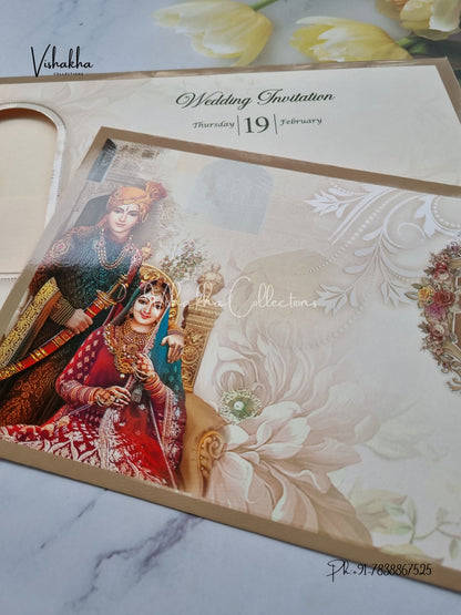 Dulah Dulhan Hindu Sikh invitation Cards EJ-5256