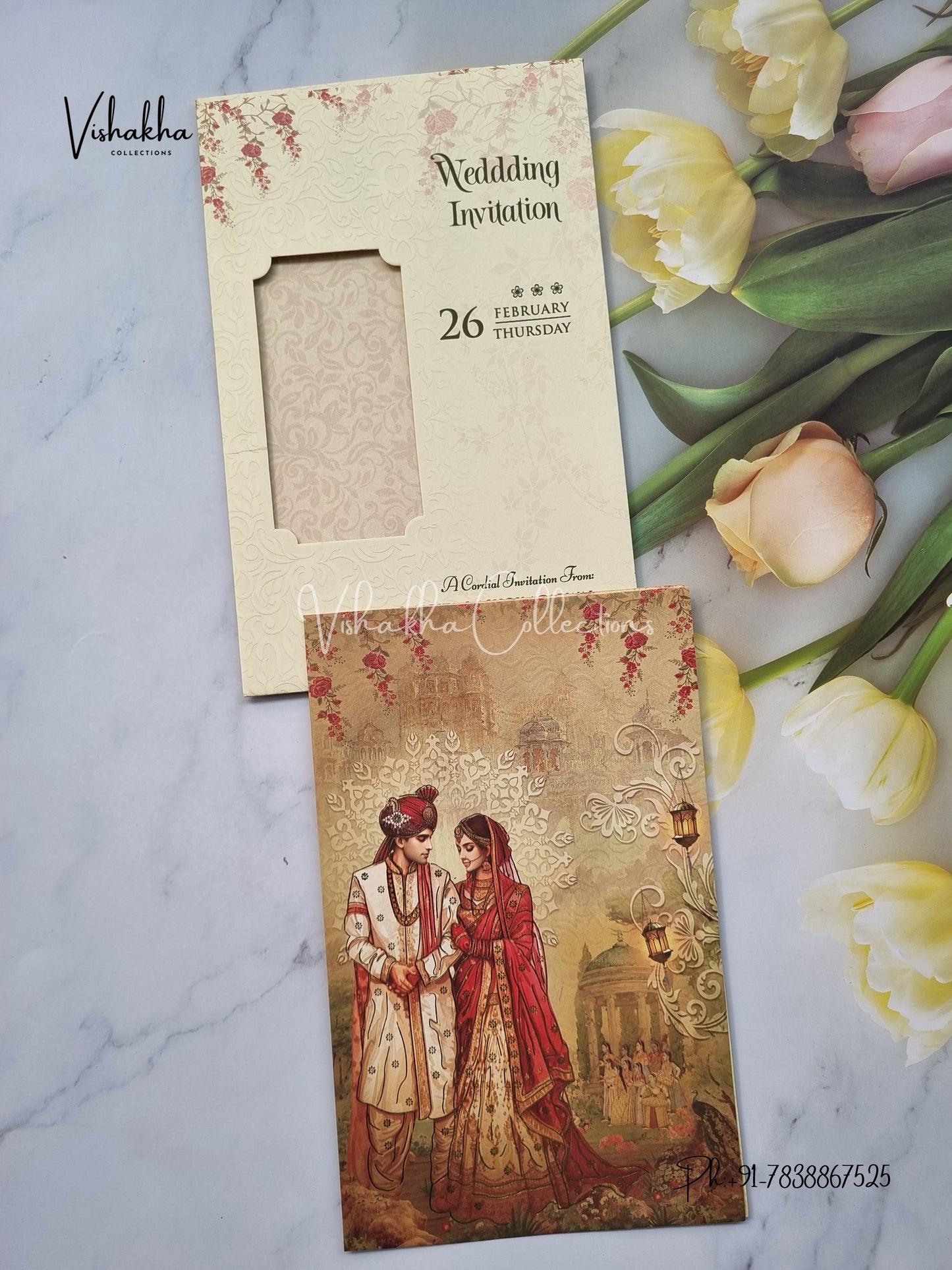 Dulah Dulhan Hindu Sikh invitation Cards EJ-5263