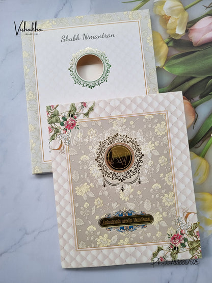 Flower Hindu Muslim Christian Sikh invitation Cards EJ-5287