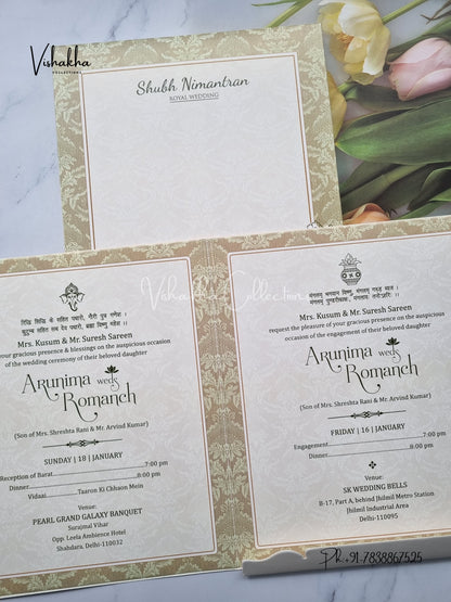 Flower Hindu Muslim Christian Sikh invitation Cards EJ-5288