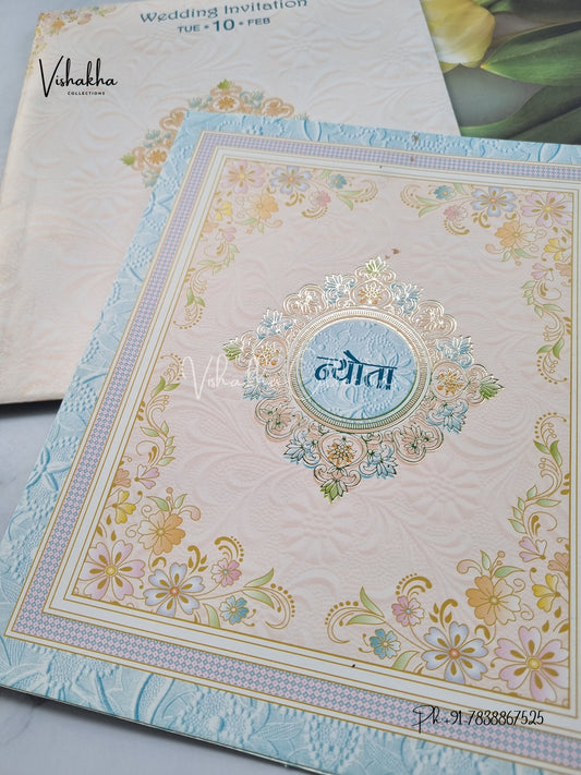 Flower Hindu Muslim Christian Sikh invitation Cards EJ-5297