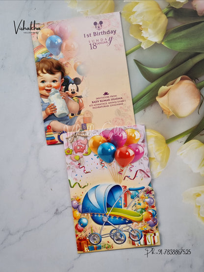 Birthday Cards Mundan cards Baby Announcement Cards Baby Shower invitation Cards EJ-5347