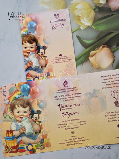 Birthday Cards Mundan cards Baby Announcement Cards Baby Shower invitation Cards EJ-5347