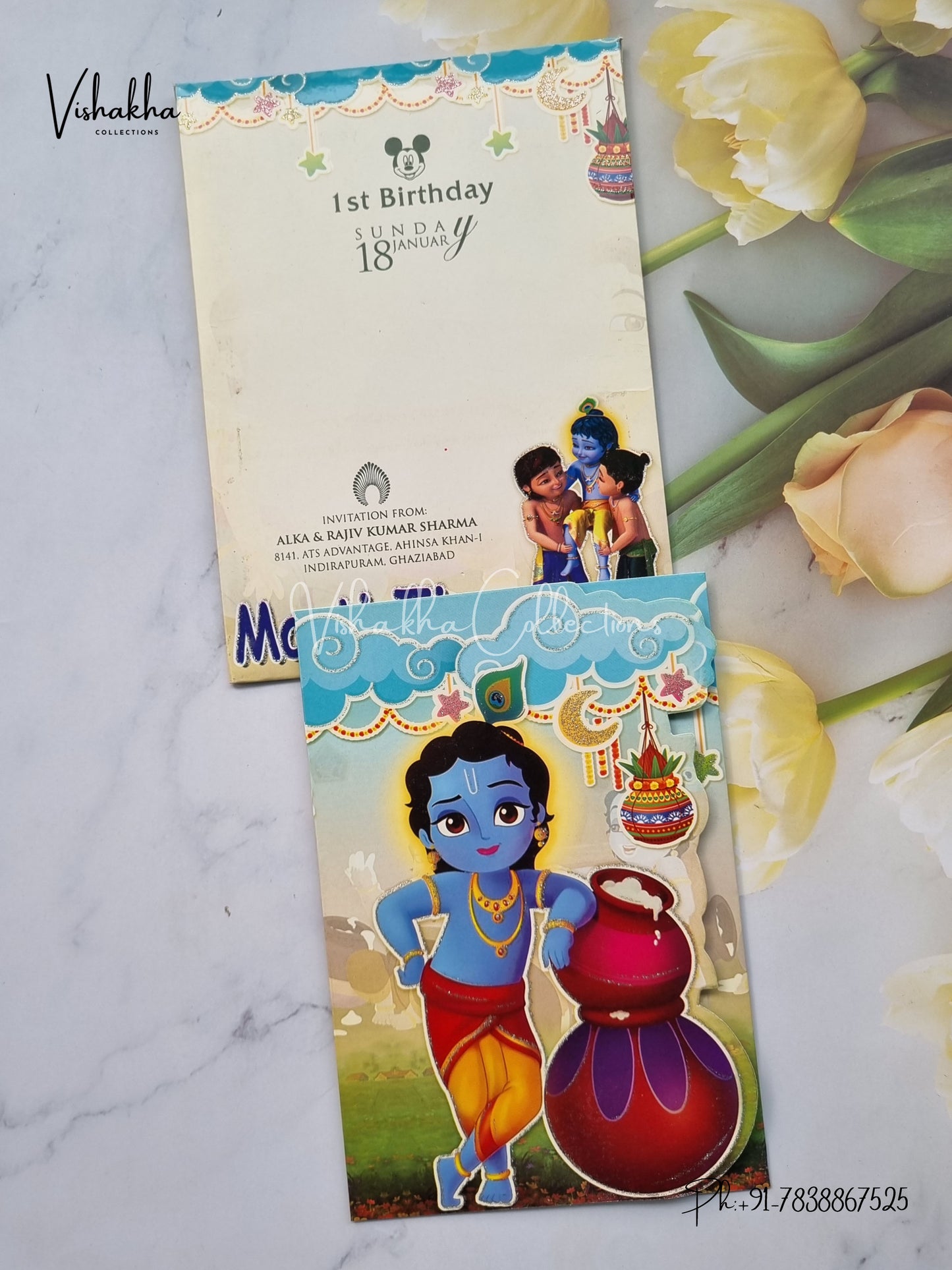 Birthday Cards Mundan cards Baby Announcement Cards Baby Shower invitation Cards EJ-5348