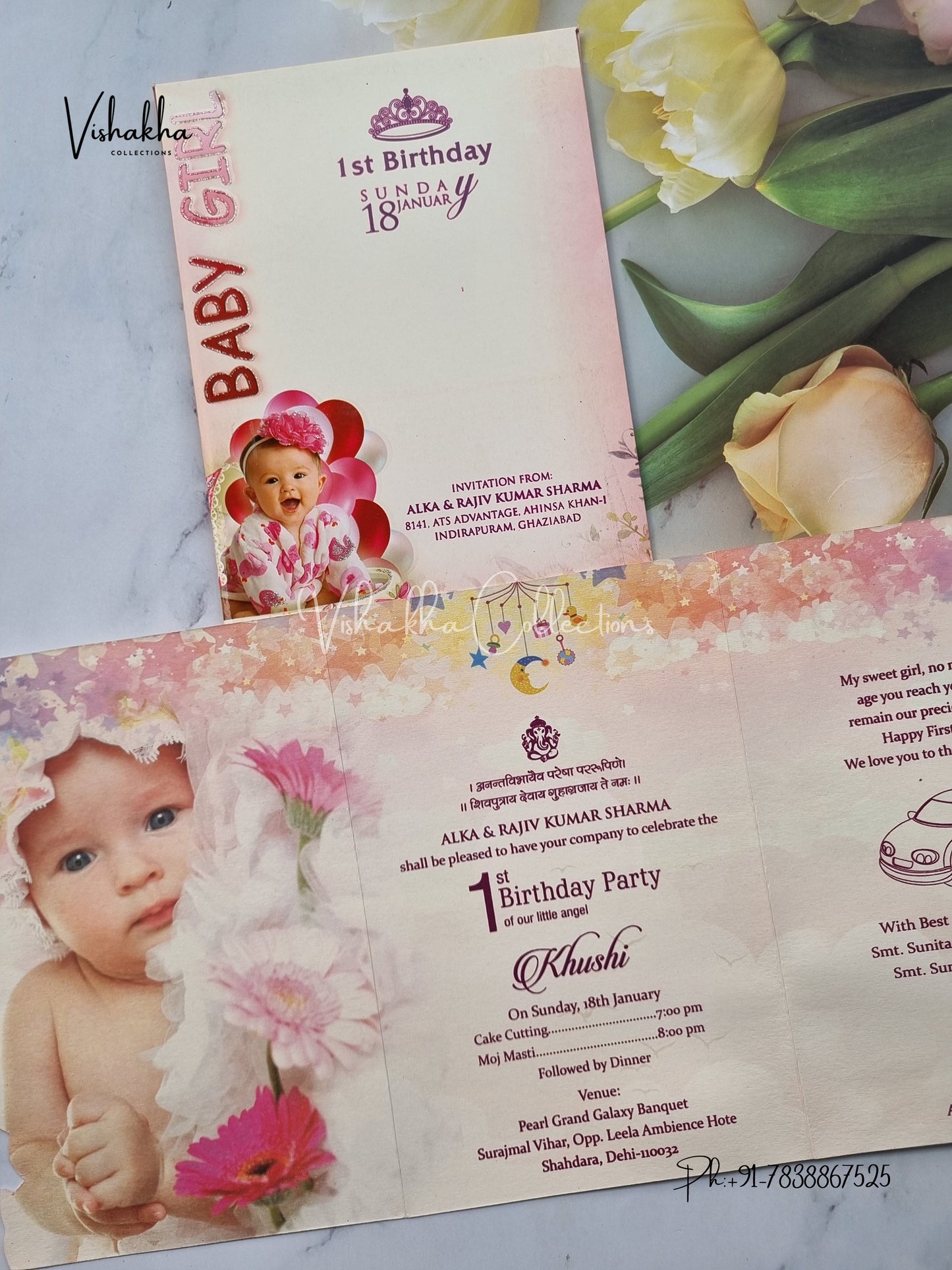 Birthday Cards Mundan cards Baby Announcement Cards Baby Shower invitation Cards EJ-5349