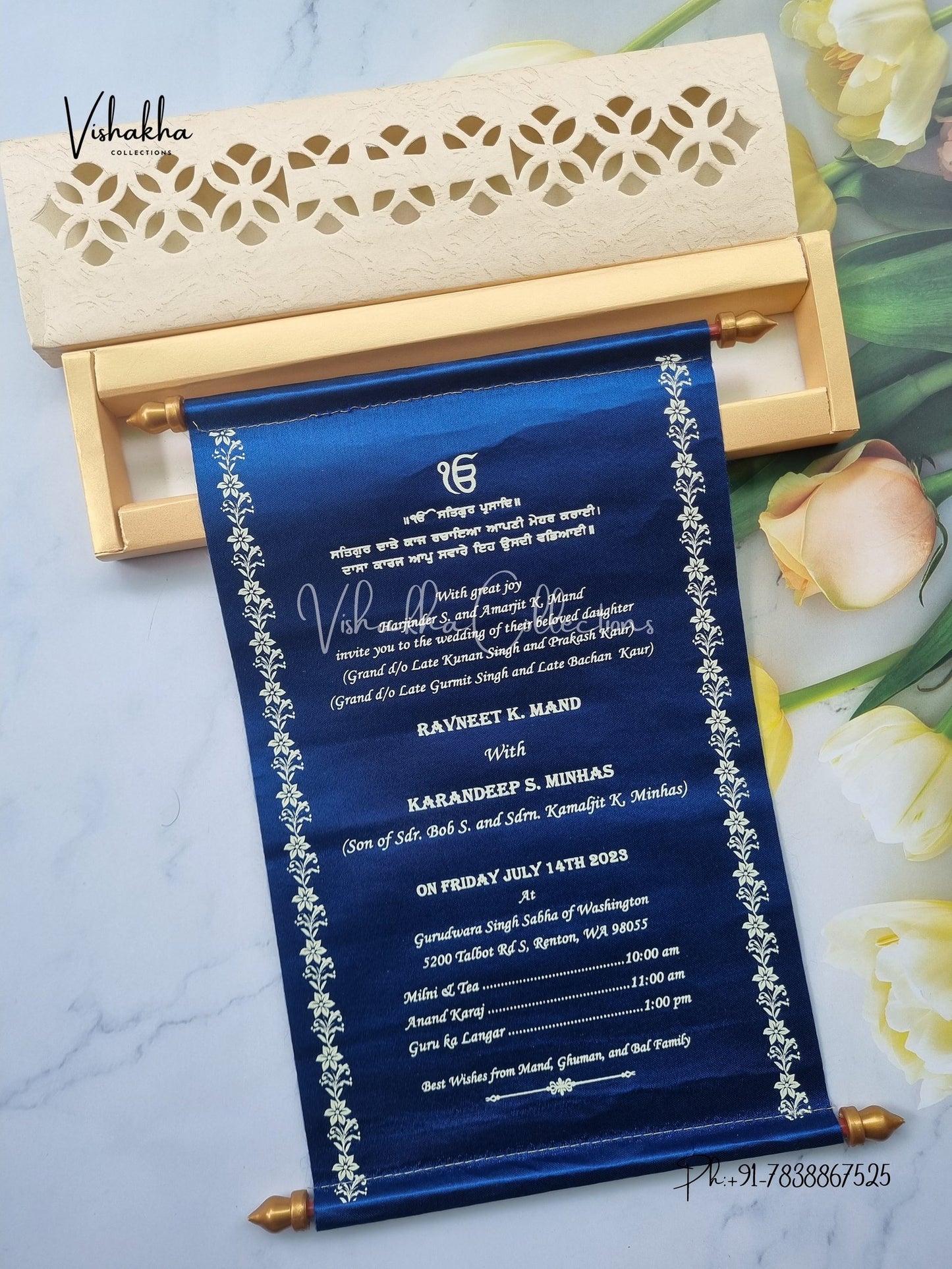 Scroll Farman invitation Cards FC-046