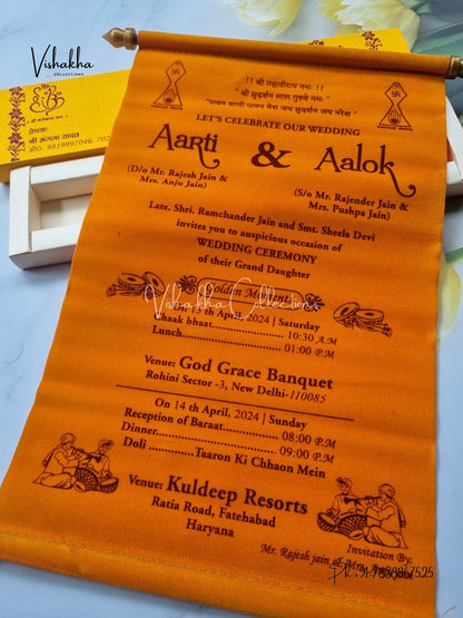 Scroll Farman invitation Cards FC-047