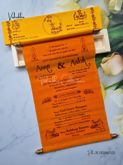 Scroll Farman invitation Cards FC-047