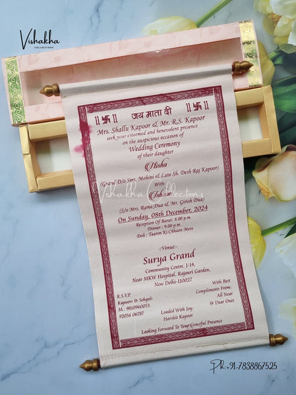 Scroll Farman invitation Cards FC-048