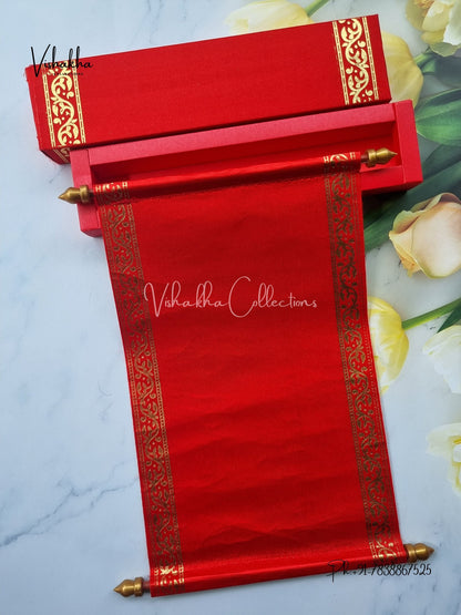 Scroll Farman invitation Cards FC-049