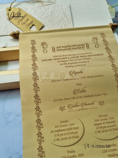 Scroll Farman invitation Cards FC-053