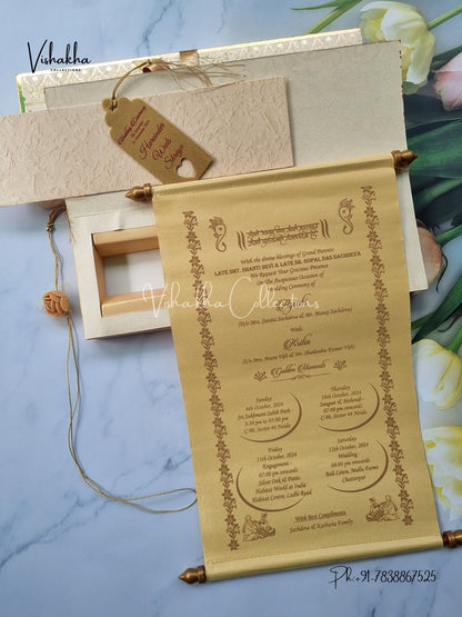 Scroll Farman invitation Cards FC-053