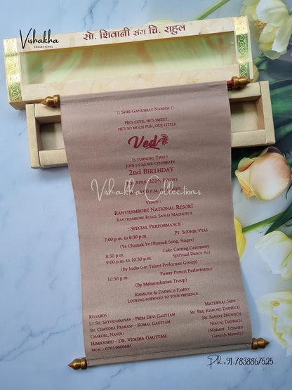 Scroll Farman invitation Cards FC-054