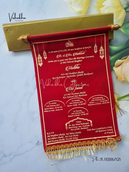Scroll Farman invitation Cards FC-055