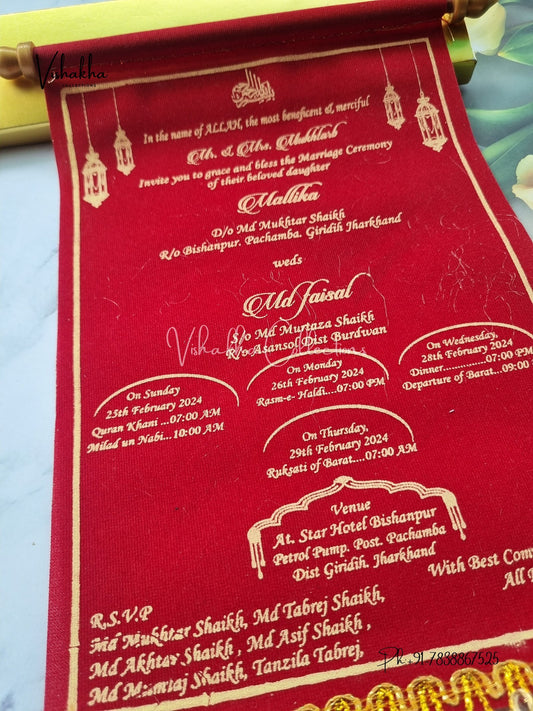 Scroll Farman invitation Cards FC-055