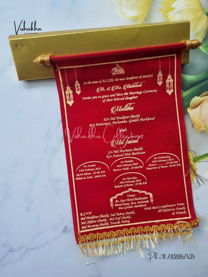 Scroll Farman invitation Cards FC-055