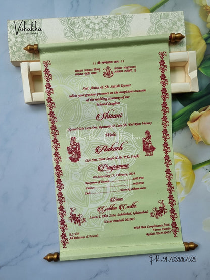 Scroll Farman invitation Cards FC-056