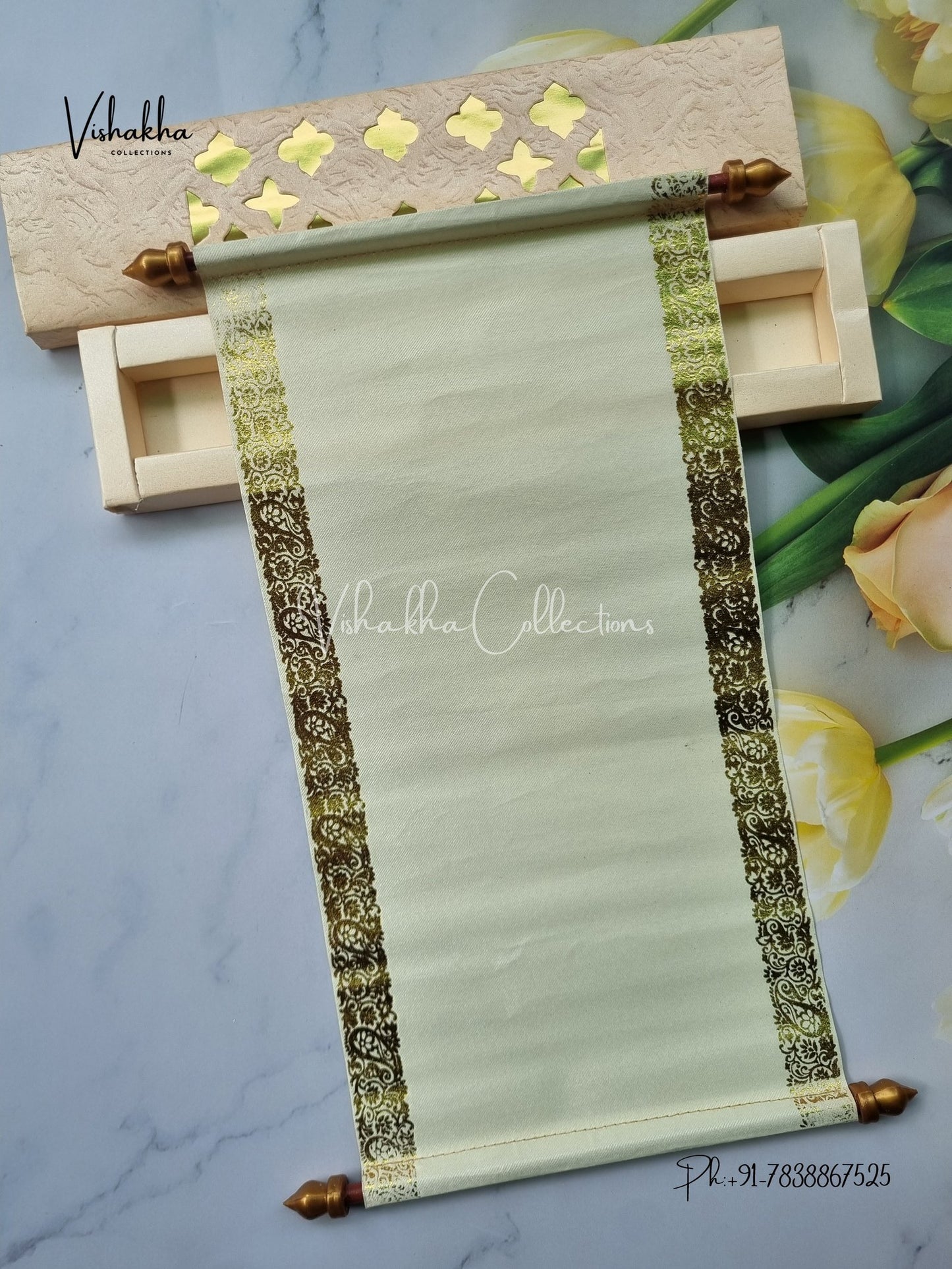 Scroll Farman invitation Cards FC-057